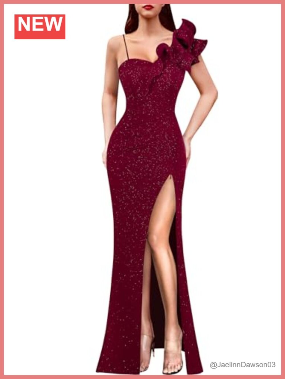 VFSHOW Ruffle One Shoulder Formal Prom Maxi Dress Evening Gown